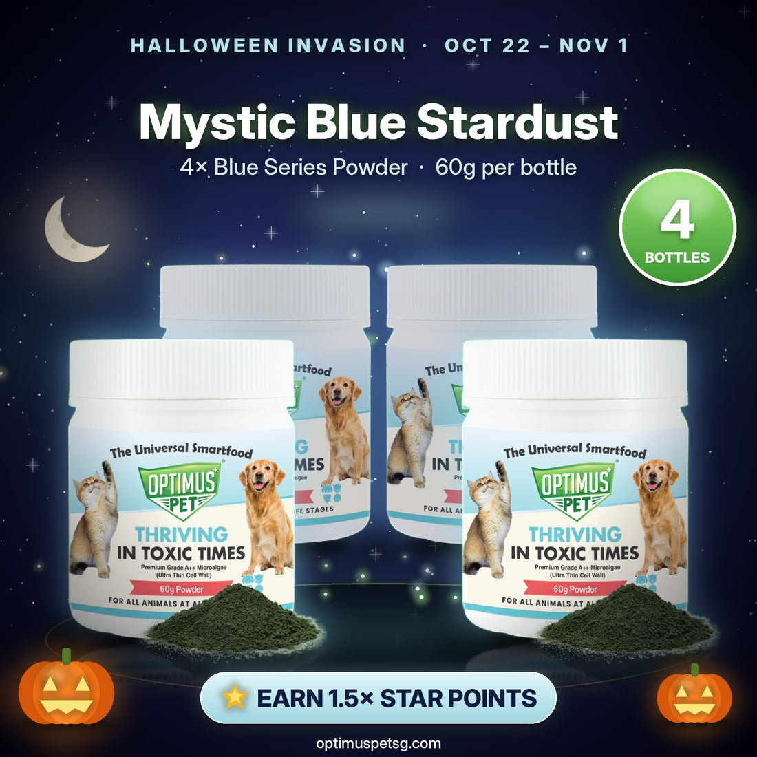 Mystic Blue Stardust: 4× Blue Series Powder, Halloween Invasion bundle