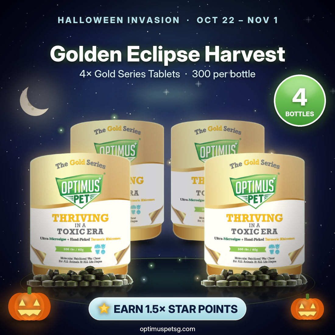 Golden Eclipse Harvest: 4× Gold Series Tablets, Halloween Invasion bundle