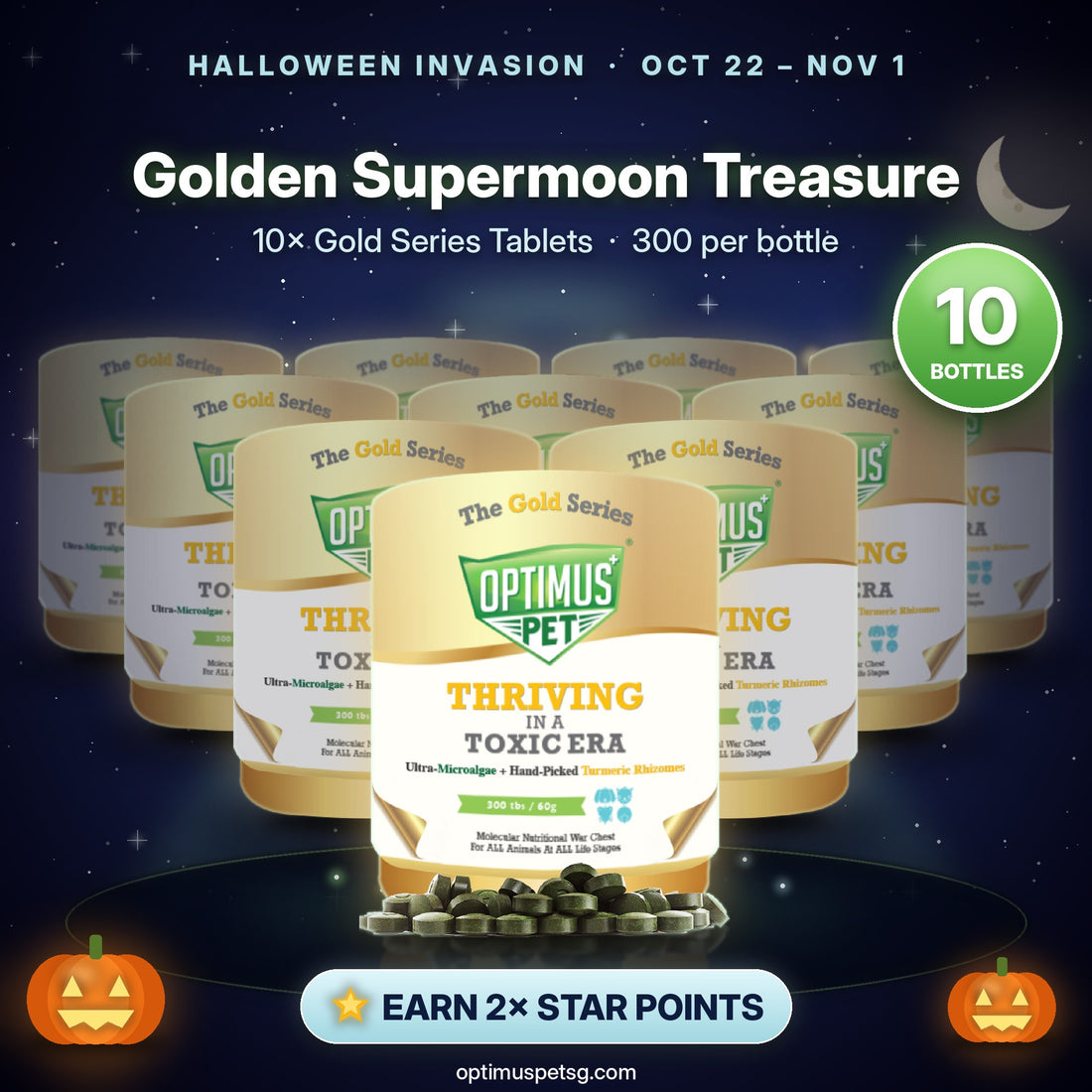 Golden Supermoon Treasure: 10× Gold Series Tablets, Halloween Invasion bundle