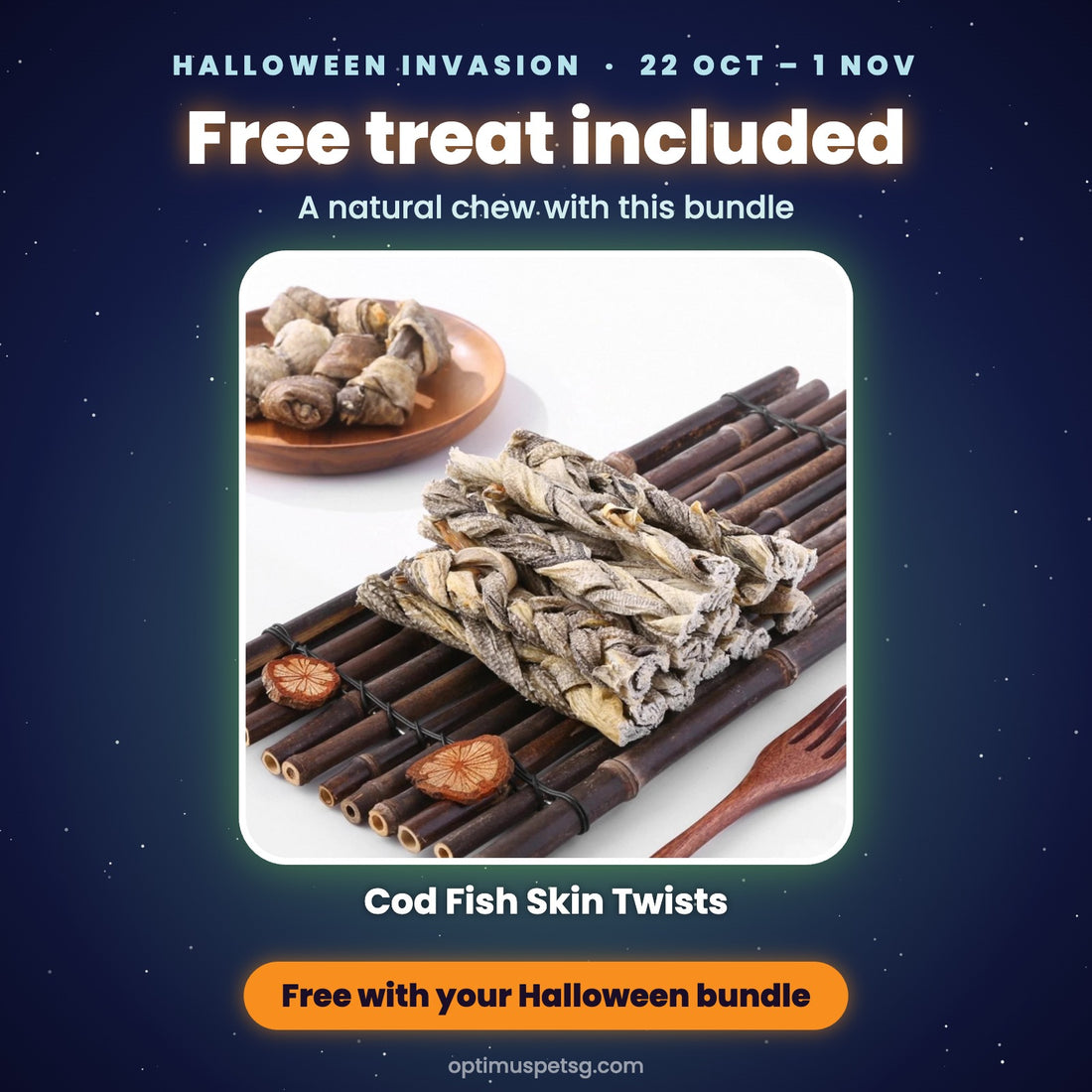 Free Cod Fish Skin Twists treat included with this Halloween bundle