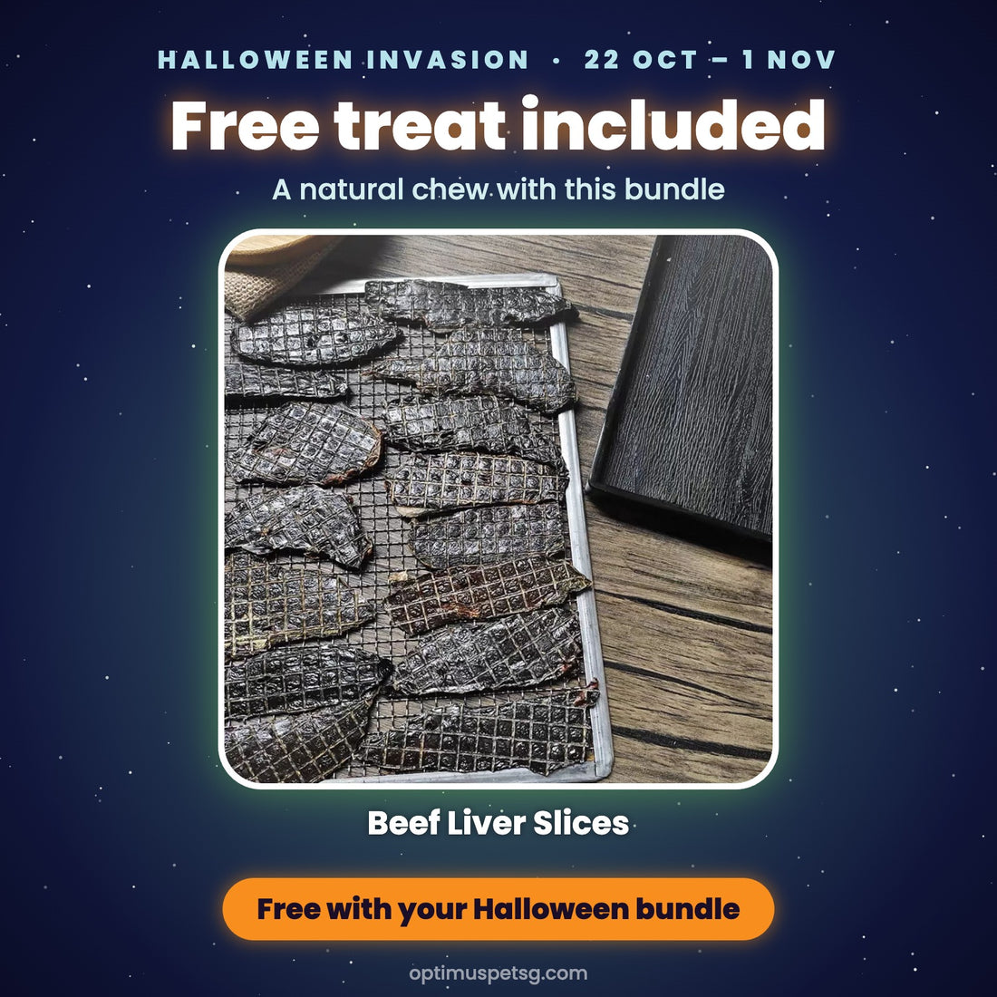 Free Beef Liver Slices treat included with this Halloween bundle